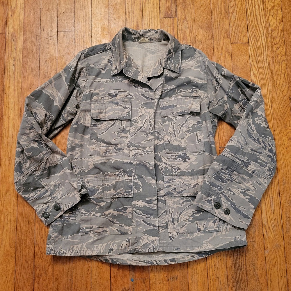 Military Utility Jacket Gray Digital Tiger Stripe Camo ABU Coat Gorpcore M